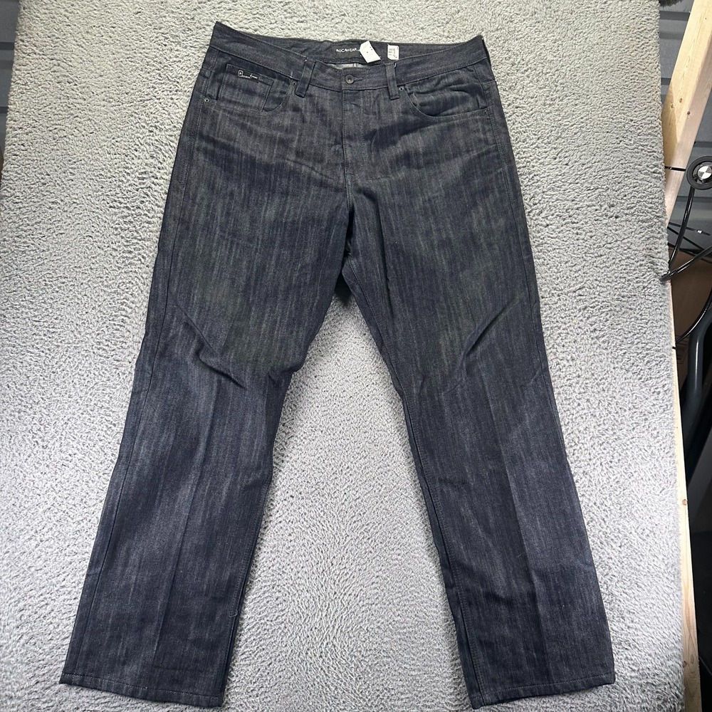 Vintage Rocawear Jeans Mens 40x36 Blue Cotton Straight Leg Workwear Baggy Travel